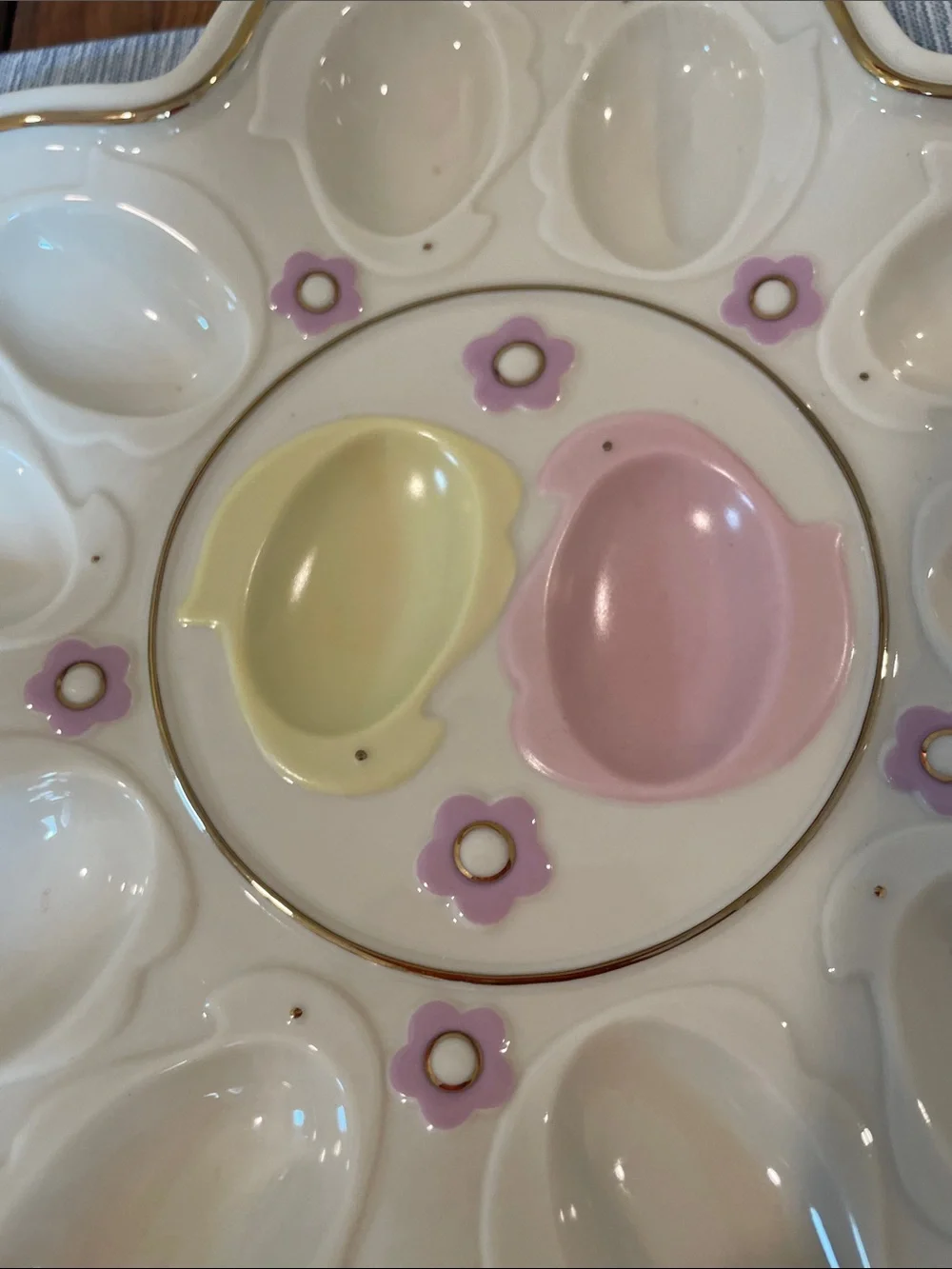 Lenox Peeps Deviled Egg Platter | Floral Ceramic Serving Dish | Retired